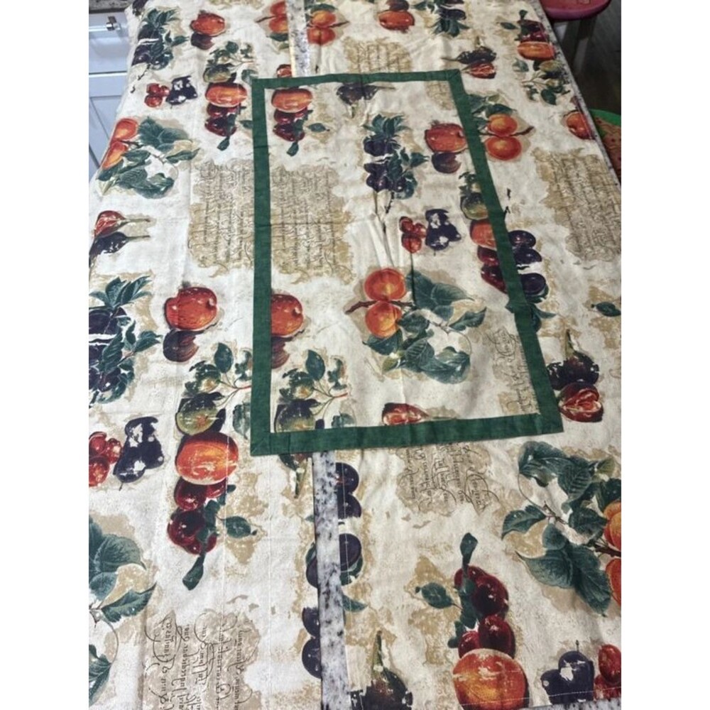 Window, valance tablecloth, and runner